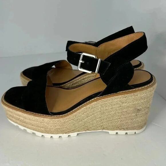 Crown Vintage Platform Espadrille Sandals Black Size11 - Picture 5 of 9